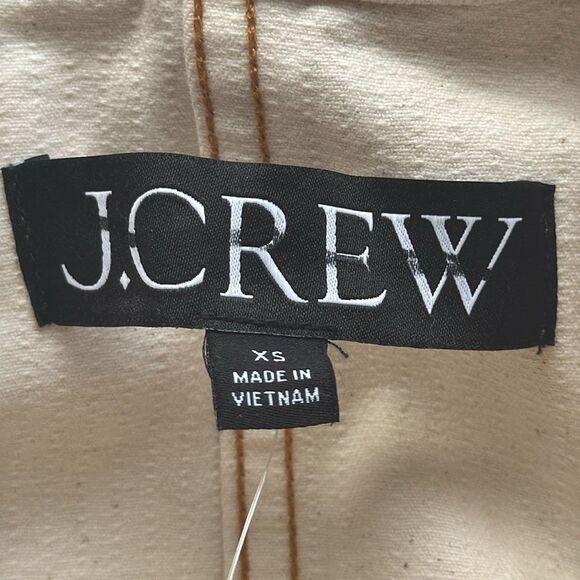 J Crew Lightweight canvas chore jacket in ecru herringbone Womens XS Stone Beige - Picture 7 of 10